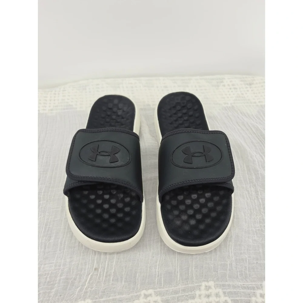 Under Armour UA Ignite Pro 8 Slide Sandals Black White Men 9D 6000337-022